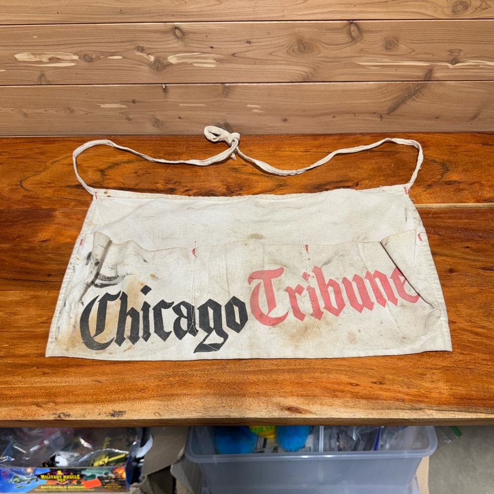 VTG Chicago Tribune Newspaper Canvas Vending Street Vendor Waist Paperboy Apron